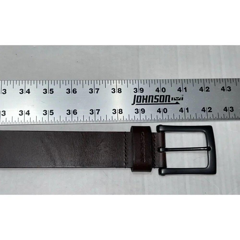 Carhartt Belt Mens 34 Full Grain Leather Brown 1.5’ WB5510-M Work Wear Roller